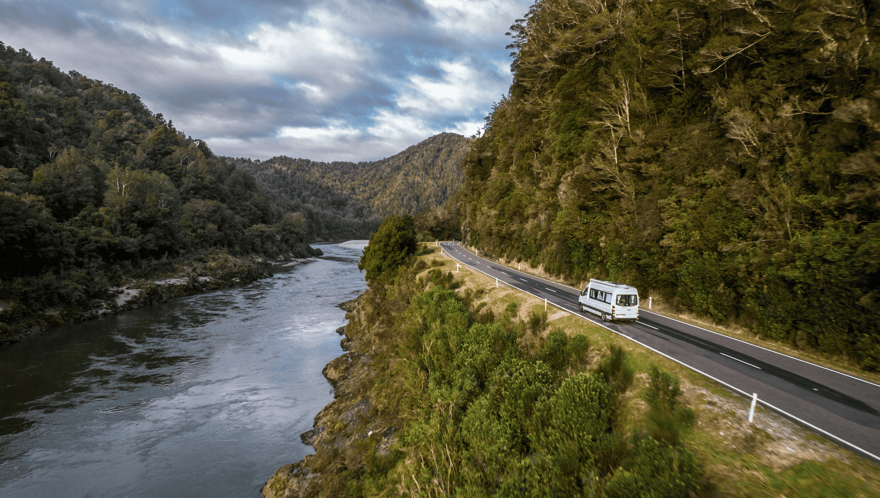 Motorhome on a scenic road